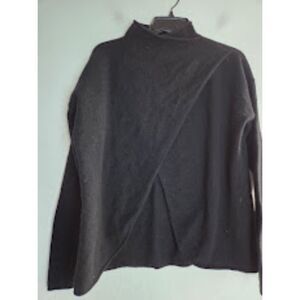 SWTR Women Black XTra Fine Merino Wool/Yak Knit Faux Wrap Sweater size Medium